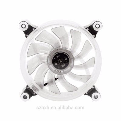 2017 new design 120mm circle pc fan with white LED ring